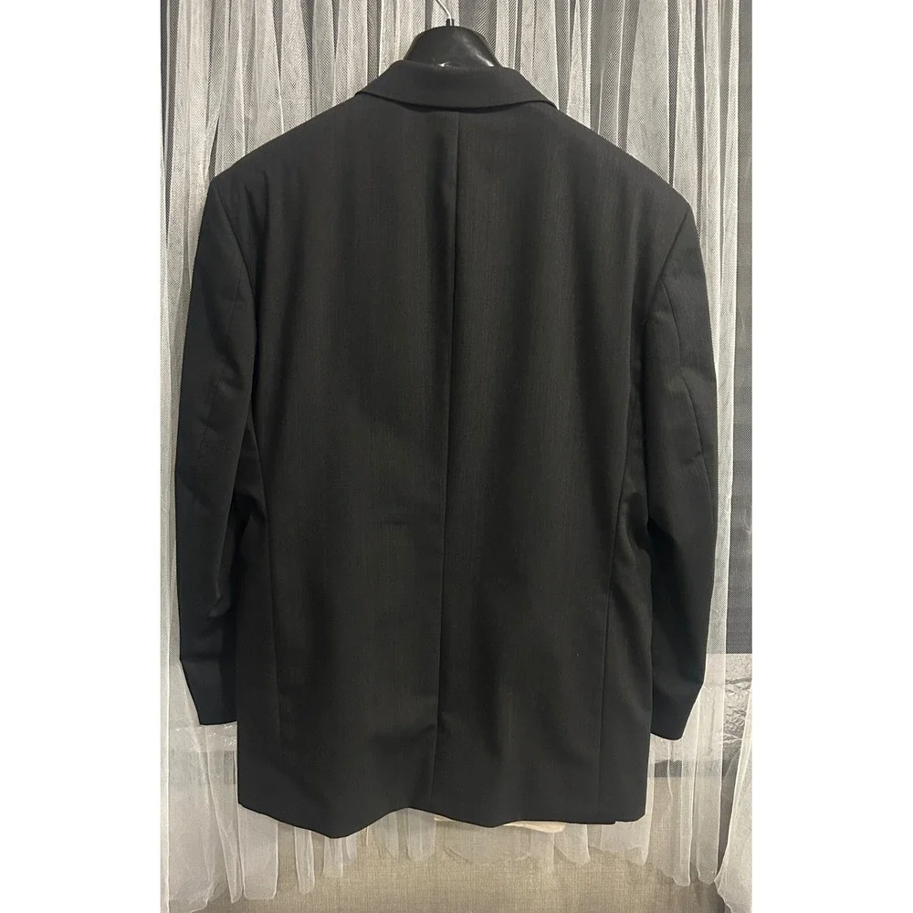 Albert Nipon Double Breasted Suit Charcoal 2 Piece Set. Golden twist, 100% wool.